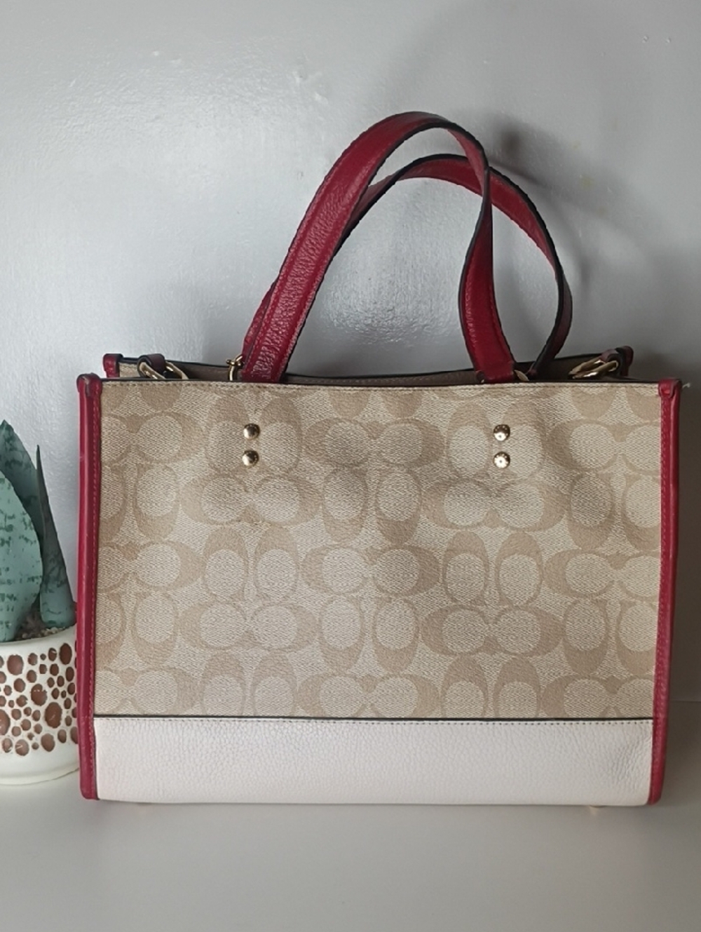 COACH Dempsey Medium Lunar New Year Rabbit Signature Carryall Tote Bag Purse - Picture 4 of 11